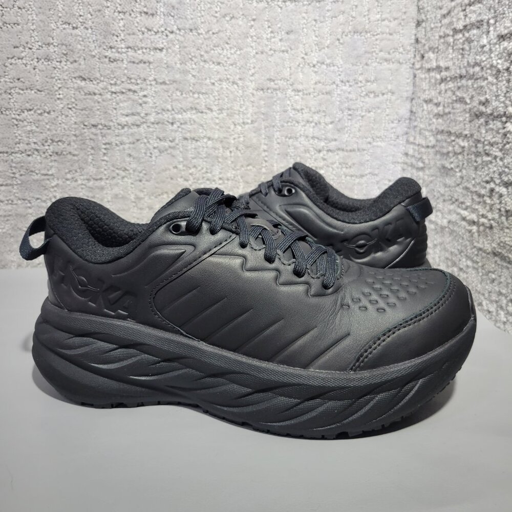 Hoka One One Bondi SR Women's Size US 8 Black Leather Athletic Running Sneakers. - Picture 8 of 10